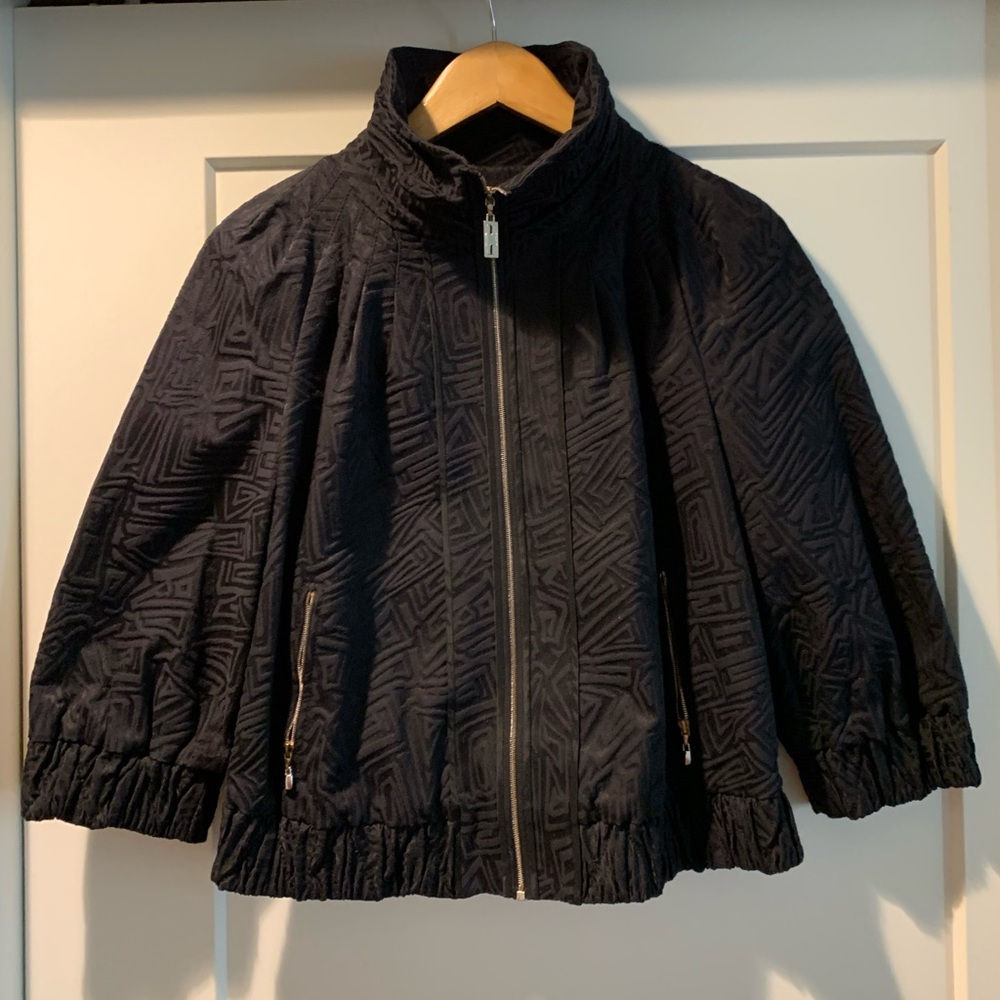 St. John Abstract Bomber-Style Jacket - Picture 2 of 9